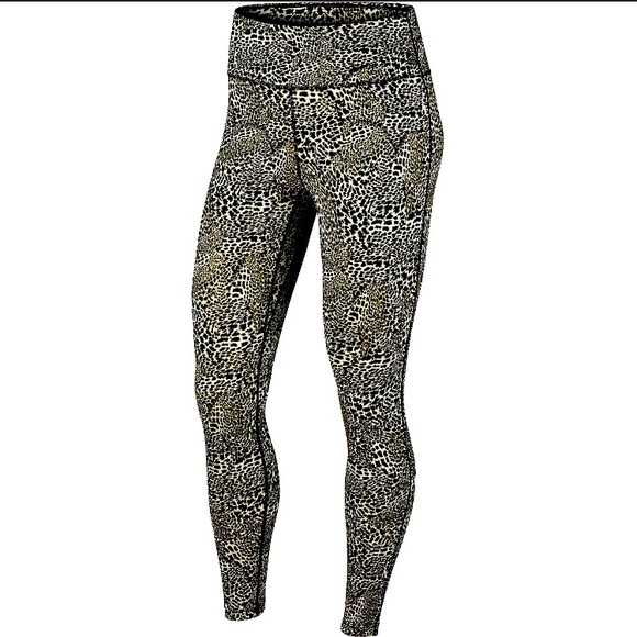 Nike One Leopard Mid-Rise 7/8 Leggings Women Size Large - Picture 1 of 7